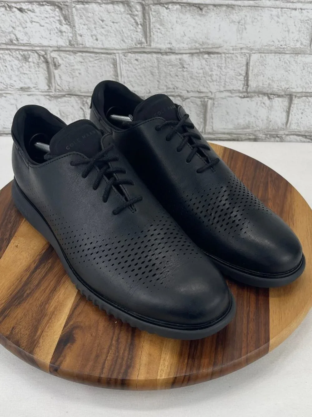Cole Haan 2.Zerogrand Laser Wingtip Oxford Mens 13 M Black Leather Casual Shoes